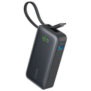 Anker Nano Power Bank 30W with Built-In USB-C Cable in Black Stone - A1259H11-1 & 15044120