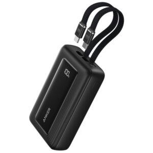 Anker Zolo Power Bank (10,000mAh, 35W, Dual Built-in USB-C Cables) in Black - A110LH12-1