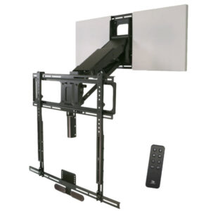 MantelMount Motorized Drop Down & Swivel TV Mount in Black Finish - MM815