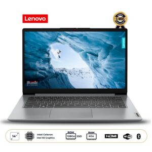Ordinateur portable Lenovo – IdeaPad 1 14IJL7 – RAM 4GB – SSD 128GB - Écran 14’’ HD – Intel Celeron – Intel HD Graphics – WiFi 6 – Windows 11 – Autonomie 10h – Gris – Garantie 6 mois