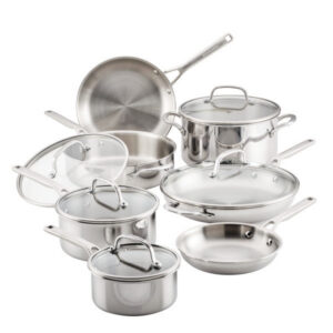 KitchenAid | 12-Piece 3-Ply Clad Stainless Steel Cookware Set