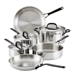 KitchenAid | 5-Ply Clad Stainless Steel 10-Piece Cookware Set