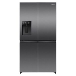 Hisense 640L Quad Door Fridge Freezer with Water Dispenser- Dark Stainless Steel (Pureflex)HRCD640TBW