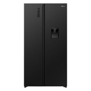 Hisense 541L Side-by-Side Fridge Freezer with Water Dispenser – Black (PureFlat)