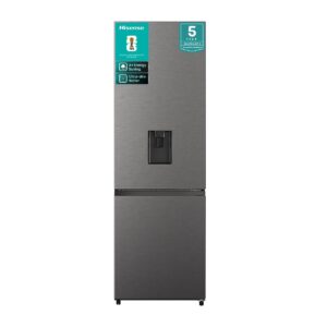 Hisense 347L Bottom Freezer Fridge with water Dispenser -Titanium Silver