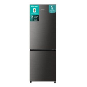 Hisense 324L Bottom Freezer Fridge with Soft LED Lighting Titanium Inox