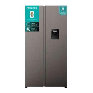 Hisense 541L No Frost Side by Side Fridge with Water Dispenser-Inox